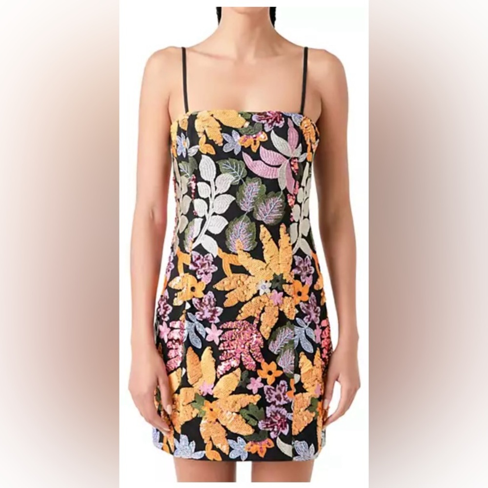 NWT Macy’s Endless Rose Sequin Floral Dress (Size M)